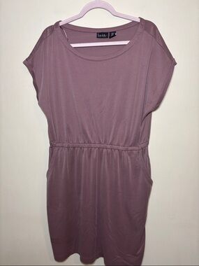 Nicole Miller Purple Casual Waist-Drawn Dress